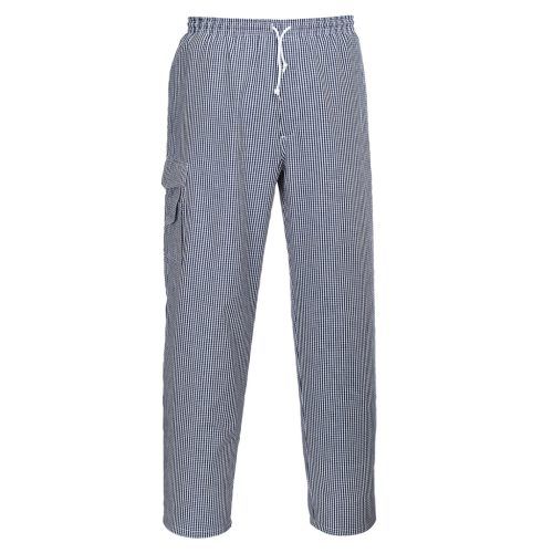 Portwest C078 Pantaloni Barnet pentru bucătari Bleu Check Mărimea L