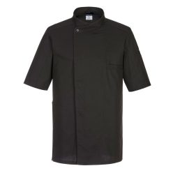    Tunică bucătar Slim Fit cu ventilație excelentă Portwest C735 Surrey Chefs S/S Negru Mărimea S