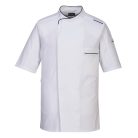 Tunică bucătar Slim Fit cu ventilație excelentă Portwest C735 Surrey Chefs S/S Alb Mărimea L