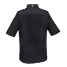 Tunica de bucătar care te menține răcoros și confortabil Portwest C746 Stretch MeshAirPro Negru Mărimea XL