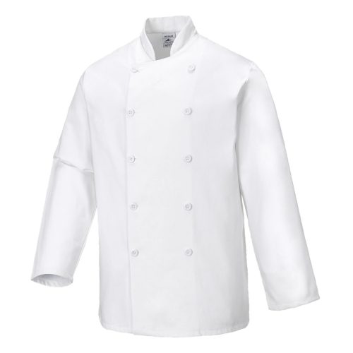 Tunica de bucătar care vei dori să o porți zilnic Portwest Sussex Chefs L/S Alb Mărimea L